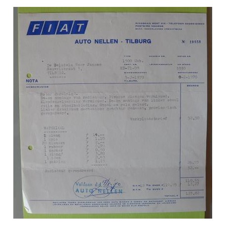 Rekening Auto Nellen Fiat 1